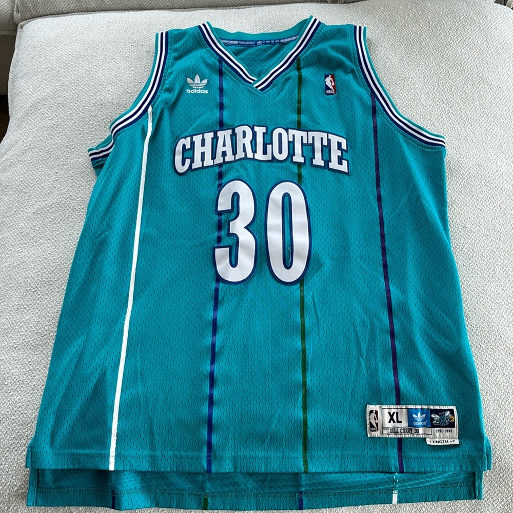 XL Authentic Dell Curry Vintage Hornets Jersey
